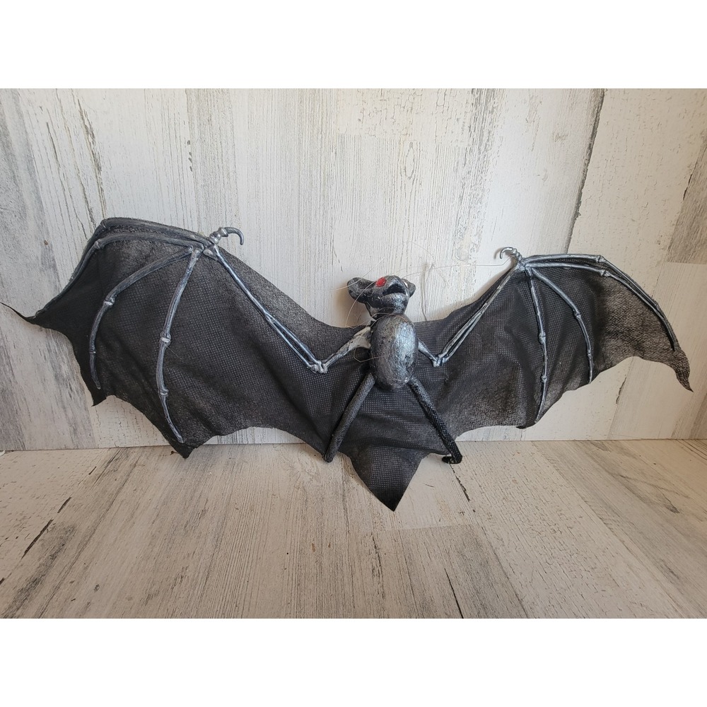 Halloween large faux bat red-eyed spooky hanging prop vintage unique